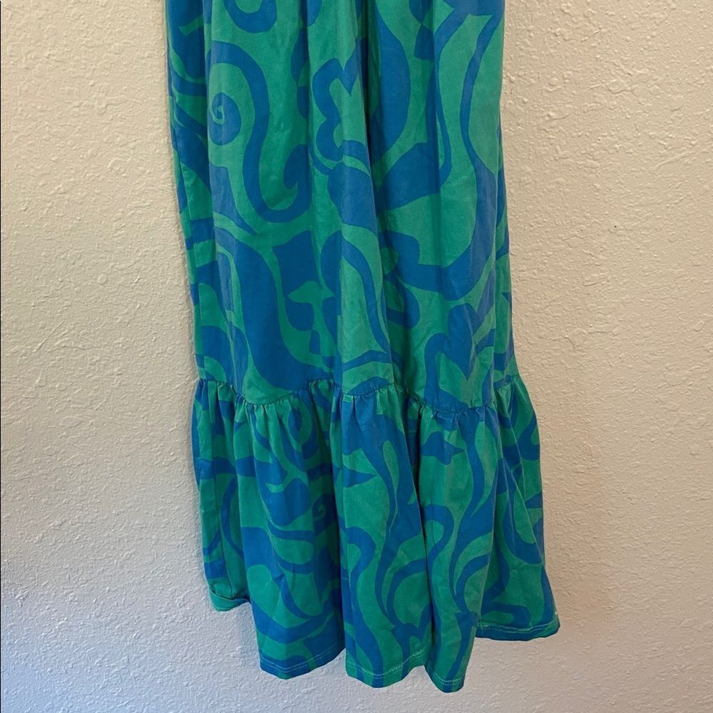 Mini Boden Blue & Green Tiered Maxi Dress Size 9-10 Y - Picture 7 of 11